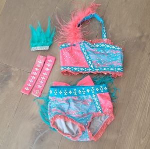 EUC coral and teal  custom Costume